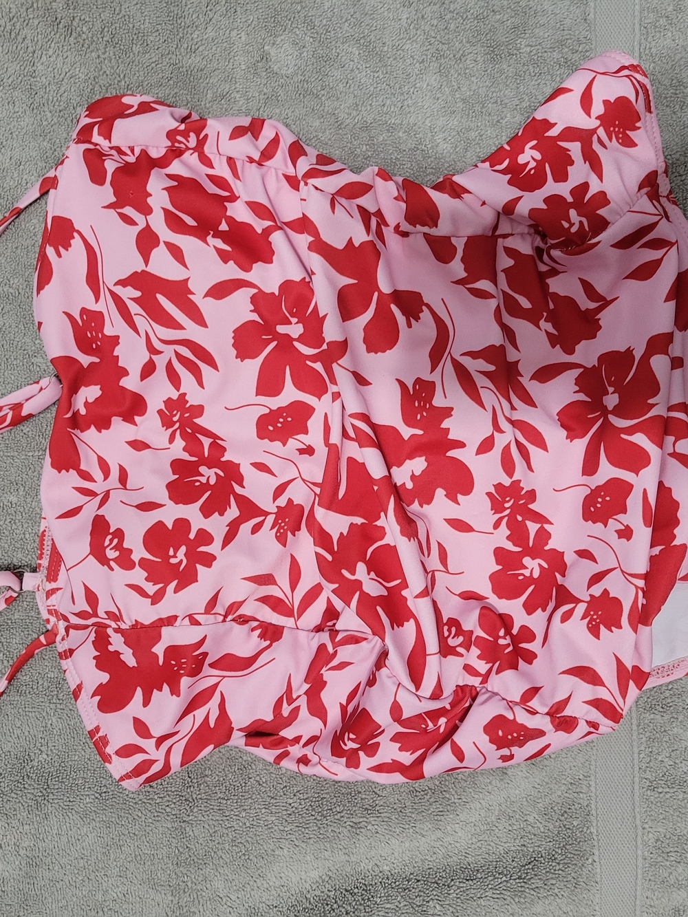 SHEIN Pink and Red Floral One-Piece Swimsuit